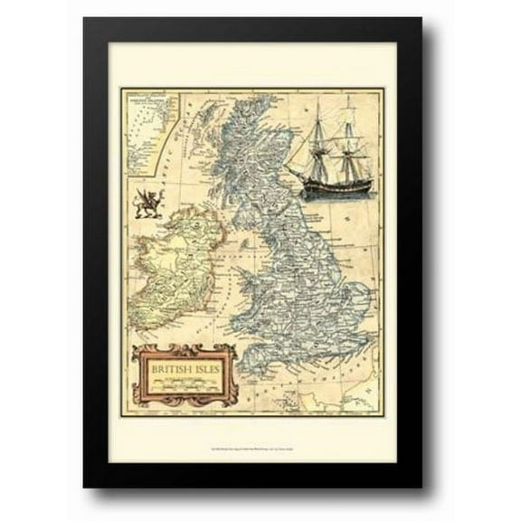 British Isles Map 17x23 Framed Art Print by Vision studio
