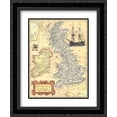 thumbnail image 1 of British Isles Map 2x Matted 17x23 Black Ornate Framed Art Print, 1 of 2