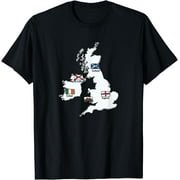 British Isles Sea Ireland Scotland Wales England Map Coins T-Shirt