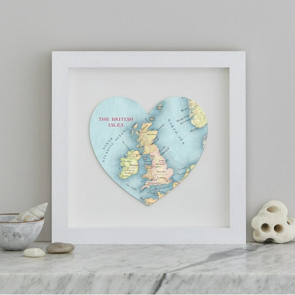 British Isles map heart print
