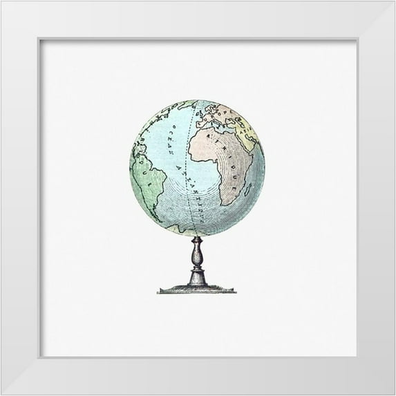 British Library 15x15 White Modern Wood Framed Museum Art Print Titled - Vintage Victorian style atlas engraving