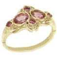 thumbnail image 1 of British Made 9k Yellow Gold Natural Pink Tourmaline Womens Anniversary Ring - Size 8.5, 1 of 6
