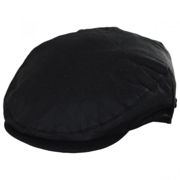 British Millerain Wax Cotton Ivy Cap - XL - Black