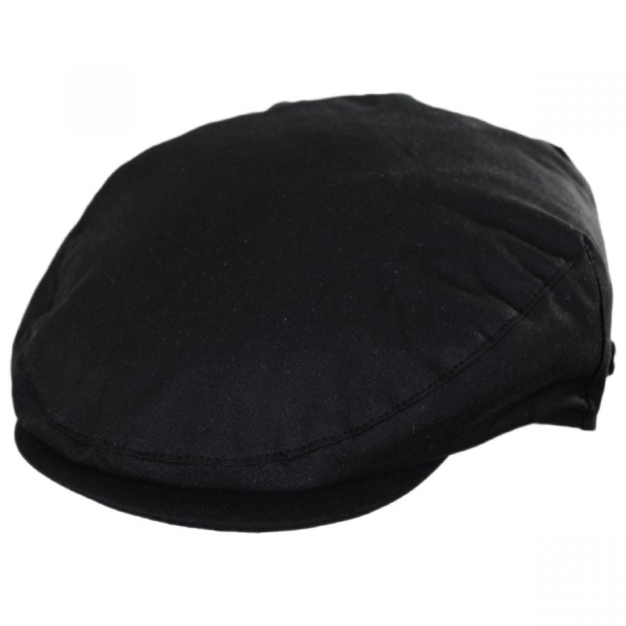 British Millerain Wax Cotton Ivy Cap - XXL - Black