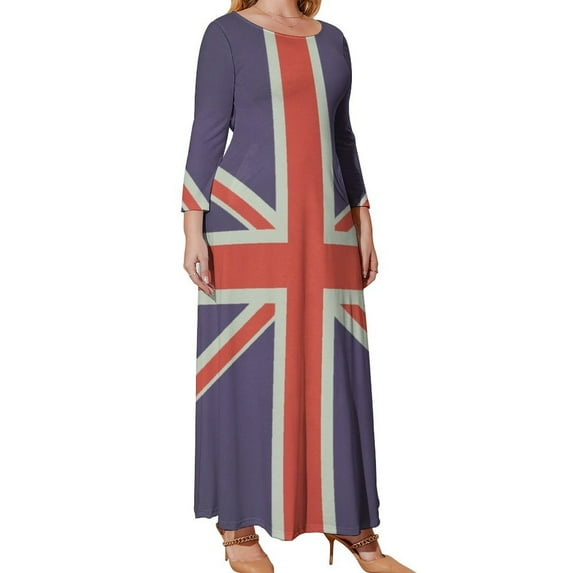 British Mod Union Jack Design Long Sleeved Dress Summer skirt women's clothing summer novelties Women's evening dress