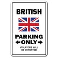 thumbnail image 1 of British Parking Sign | Indoor/Outdoor | Funny Home Décor for Garages, Living Rooms, Bedroom, Offices | SignMission Gag Novelty Gift Funny United Kingdom Uk Great Britain Sign Wall, 1 of 4