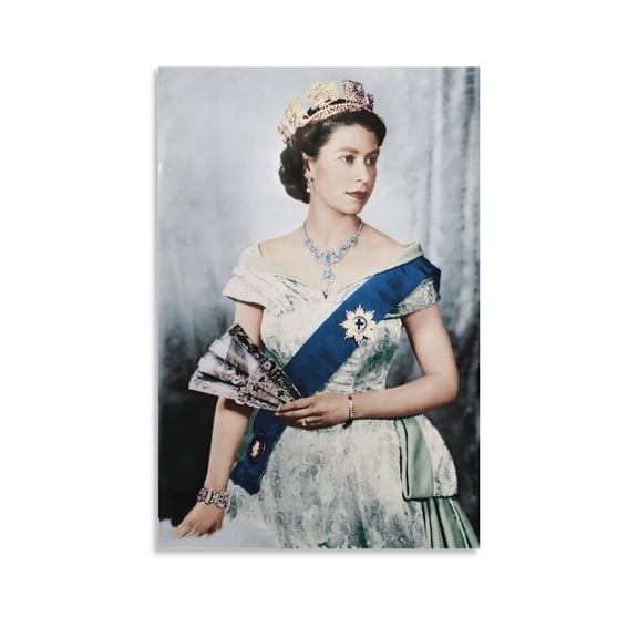 British Princesses Queen Elizabeth II Poster Gifts Canvas Painting Poster Wall Art Decorative Picture Prints Modern Decor 16x24inch(40x60cm)