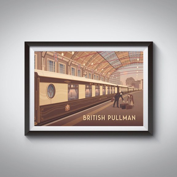 British Pullmanient Express Luxury Train British Railways Vintage Travel Print Art Deco Artwork Retro Print Trainspotting