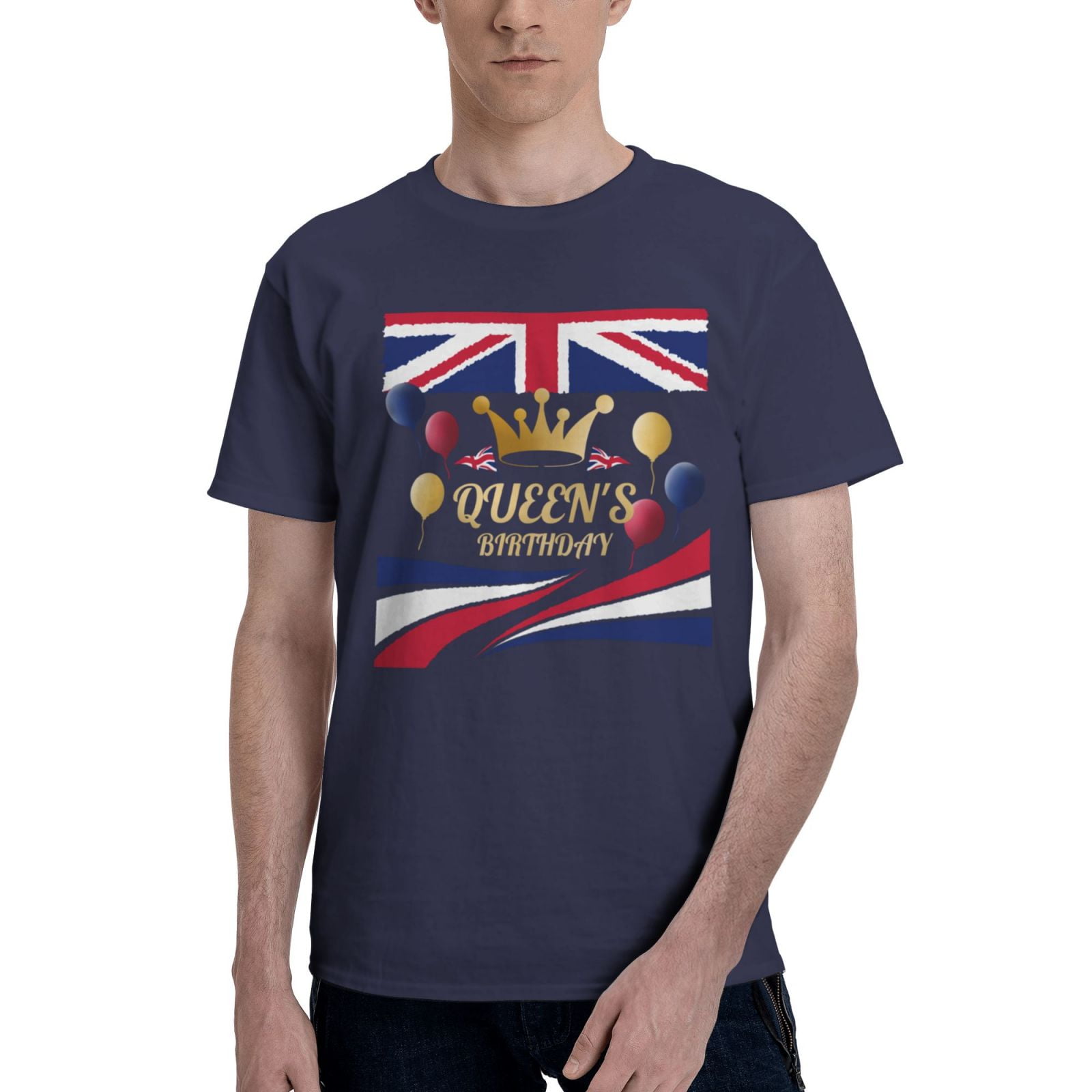 British Queen Birthday Crown Gold Carnival Short Sleeve Graphic T-shirt ...