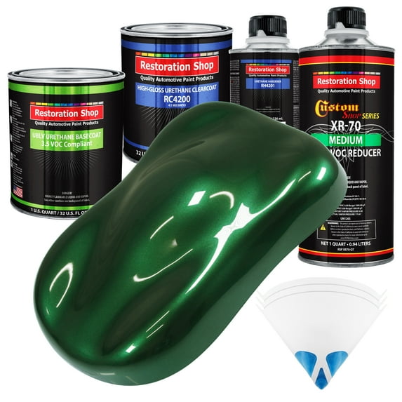 British Racing Green Metallic Quart Kit Low VOC URETHANE BASECOAT Auto Paint Kit