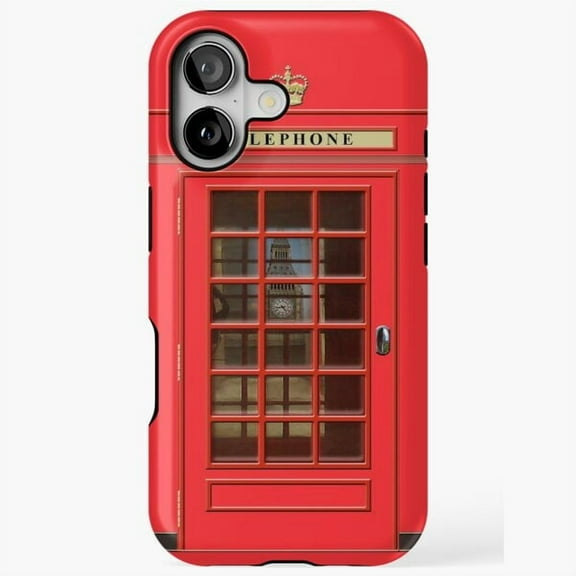 British Red Phone Box London Landmark Art Case for iPhone 17 16 15 14 13 12 11 Pro Max