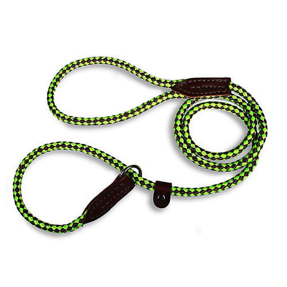 British Reflective Rope Slip Dog Lead 6ft Green