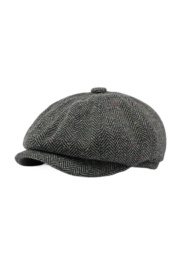 British Retro Octagonal Hat Men's Spring and Autumn Casual Beret Newsboy Cap Women's Woolen Hat Trendy Men's Hat