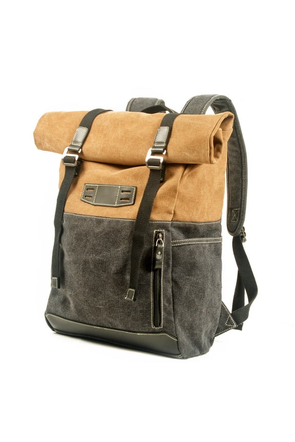 British Retro Outdoor Outfit Hit Color Backpack Large Capacity Canvas Travel Mountaineering,Khaki