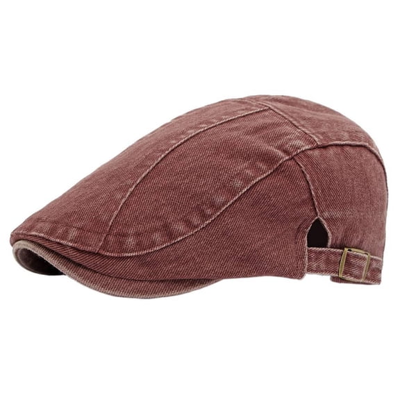 British Retro Versatile Washed Cotton Men Women Flat Cap, Dark Grey