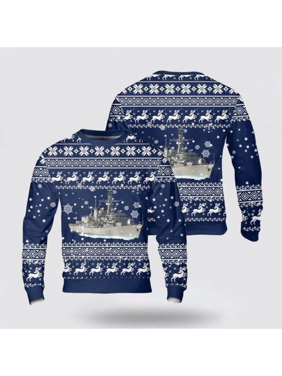 British Royal Navy Type 23 Frigates F235 Christmas Sweater – Unique Christmas Sweater Gift For Military Personnel