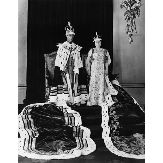 British Royalty. King George Vi Of England And British Queen Elizabeth In Coronation Robes History