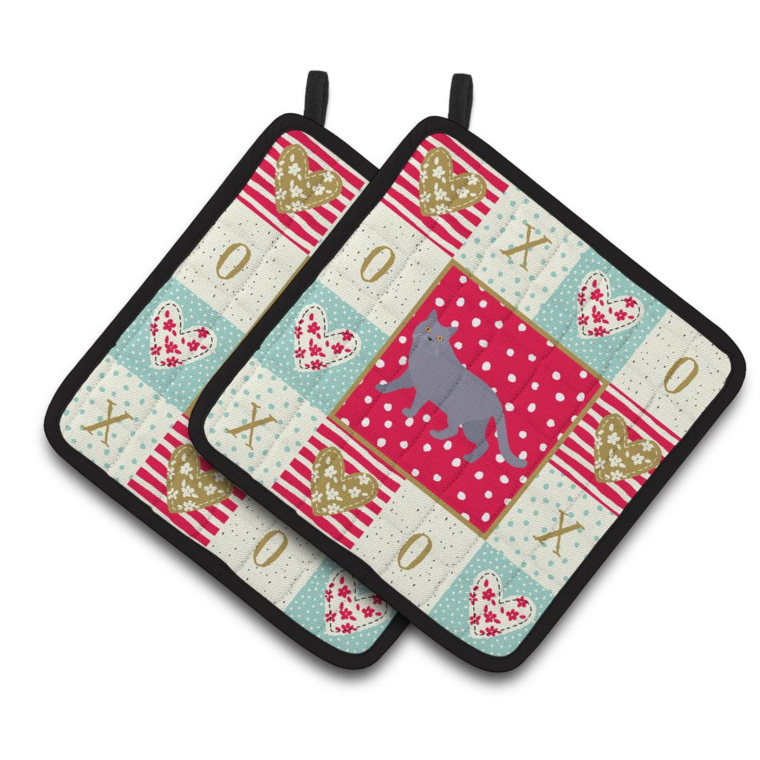 British Shorthair #1 Cat Love Pair of Pot Holders