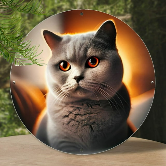British Shorthair Cat Personalized 7.8" Round Sign Unique Home Decor