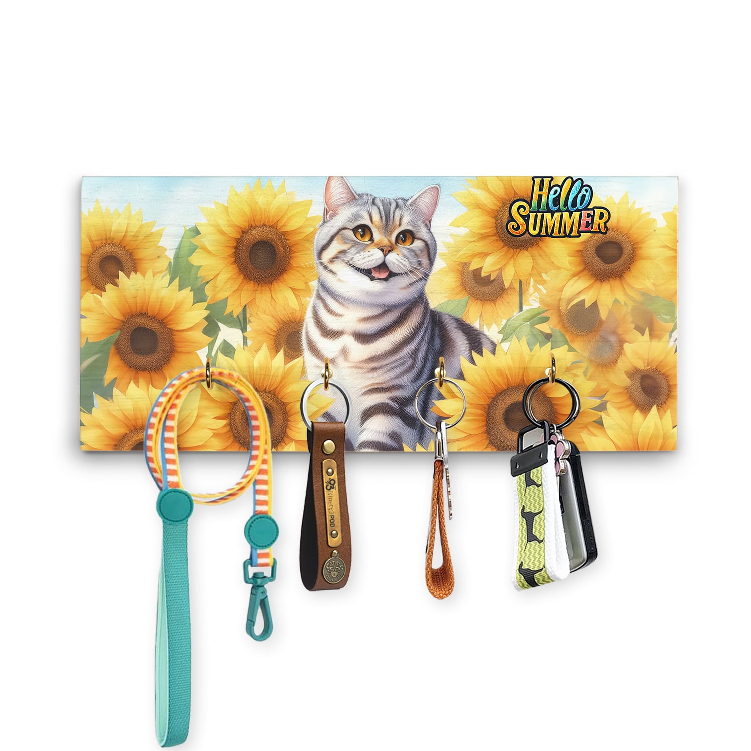 British Shorthair Hello Summer Sunshine Sunflowers Spring Retro Vintage ...