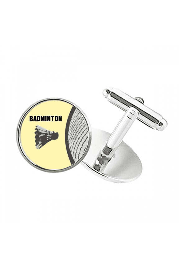 British Sports Badnton Round Button Cuff Clip Stud Cufflinks