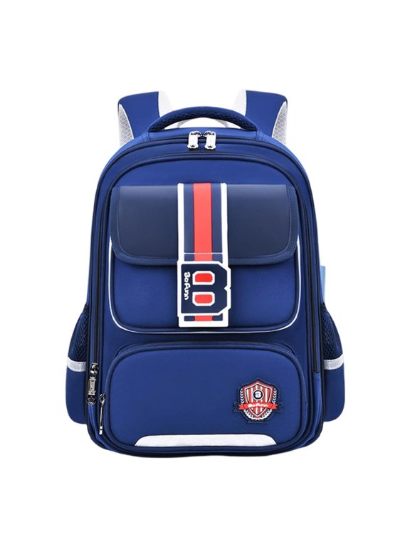 British Style Backpack for School, Classic Student Bookbag with Multiple Pockets for Daily Use