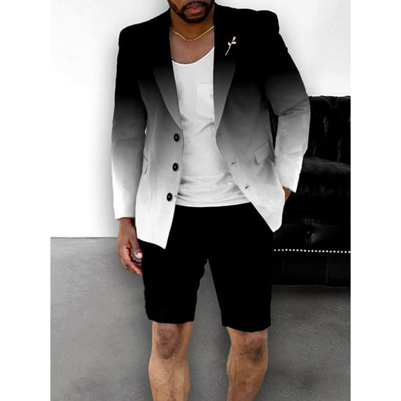 British Style Casual Gradient Color Suit Shorts Suit Men