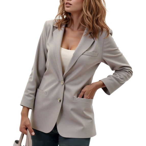 QHFBli Womens Casual Blazers Open Front Long Sleeve Work Office Suit Jackets Blazer