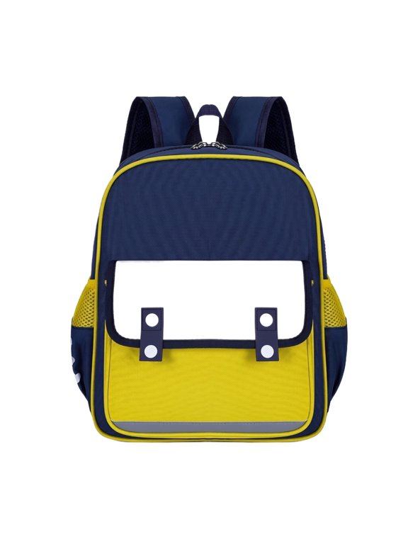 British Style Color Block Simple Lightweight Wear-Resistant Water Resistant Portable Backpack Yellow#1