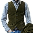 thumbnail image 1 of British Style Workwear Corduroy Vest for Men Retro Casual Coat Outerwear, 1 of 4