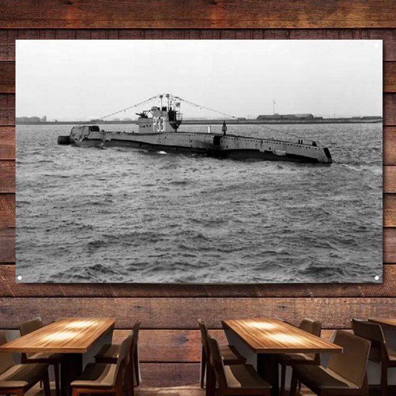 British Submarine Operations in the Pacific Tapestry Wall Art Flag World War II Military Historical Posters and Prints Banner Wall Chart Canvas Painting Room, Office, Home Decor,38X57 inches