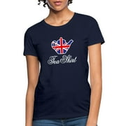 British Tea Uk Teapot Union Jack Flag Tea Pun Women's T-Shirt