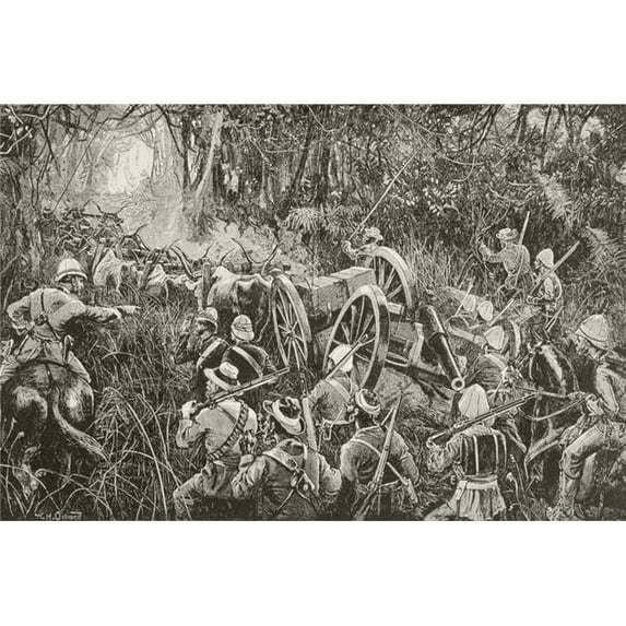 British Troops Force A Line of Artillery Pieces Drawn By Oxen Teams Through The Bush During The First Boer War From Afrika - Dets Opdagelse - Erobring Og Kolonisation Published In