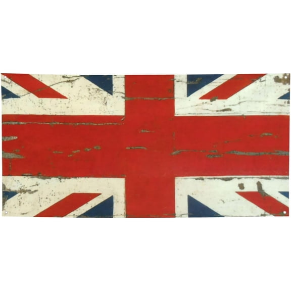 British Vintage Style Union Jack Flag Garden Party Sign Waterproof Banner For Indoor & Outdoor Lawn, Yard, And Patio Decoration,24" X 47"