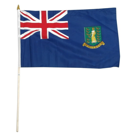 British Virgin Islands 12" x 18" Mounted Territory Flag