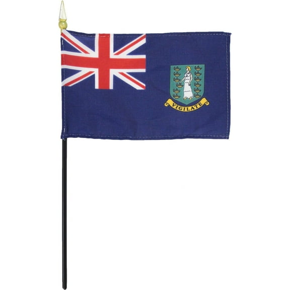 British Virgin Islands - 4"X6" Stick Flag