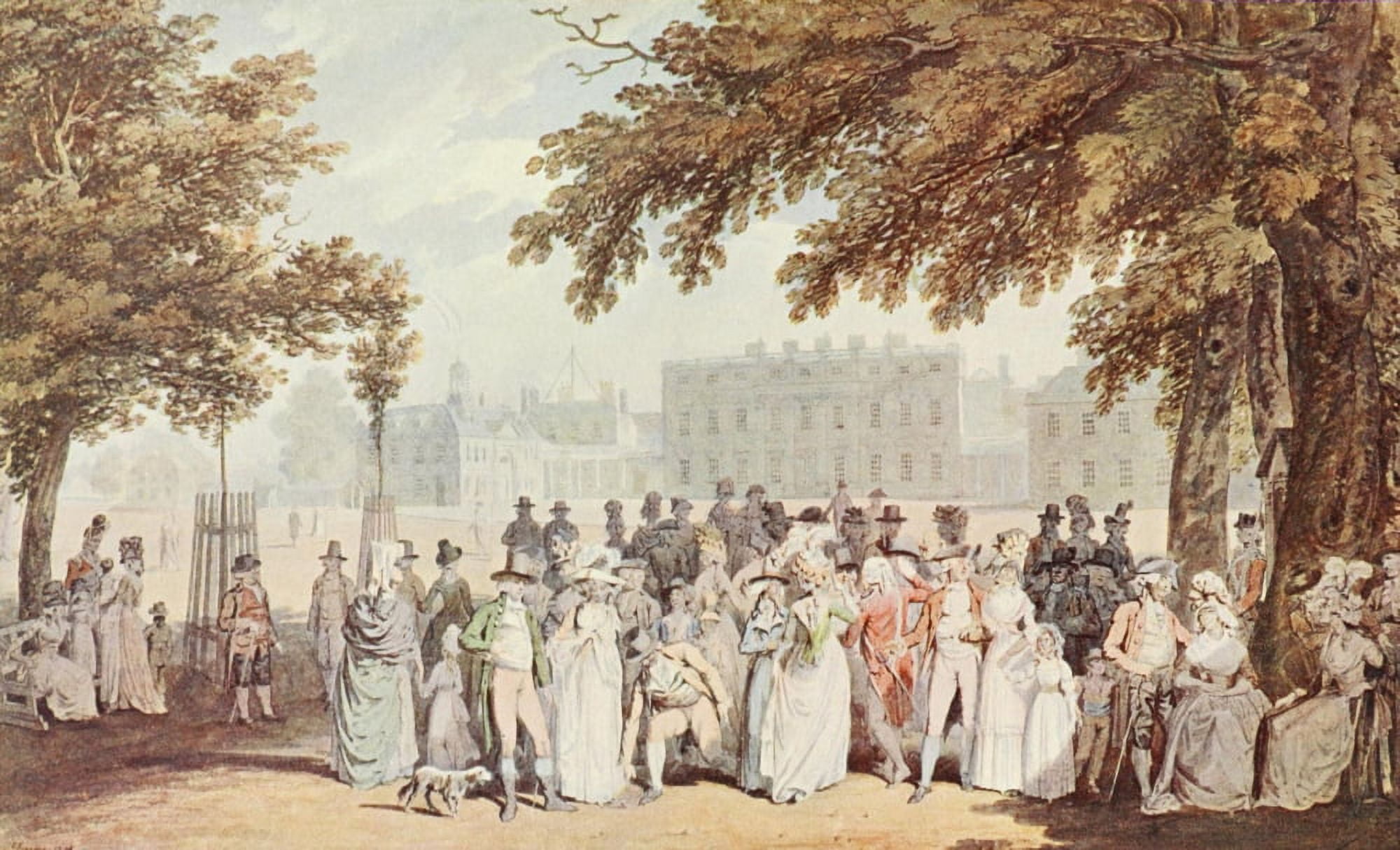 British Water Colour Painting 1908 Buckingham Palace Canvas Art - Edward Dayes (24 x 36)