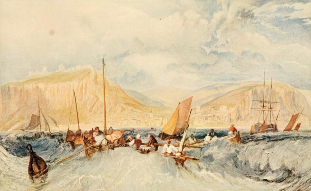 British Water Colour Painting 1908 Hastings Canvas Art - JMW Turner (18 x 24)