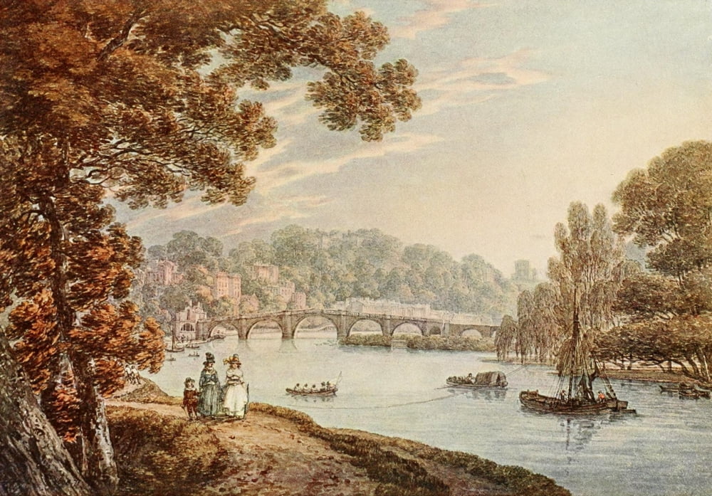 British Water Colour Painting 1908 Richmond Canvas Art - Thomas Hearne (24 x 36)