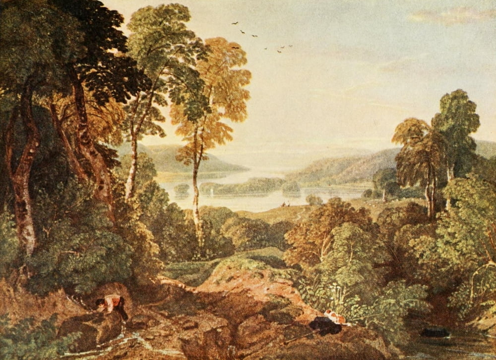 British Water Colour Painting 1908 Windermere Canvas Art - William Havell (24 x 36)
