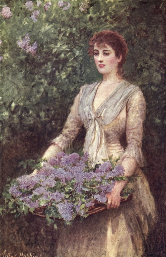 British Water-colour Art 1904 Fresh from the Garden Canvas Art - Arthur Hopkins (24 x 36)