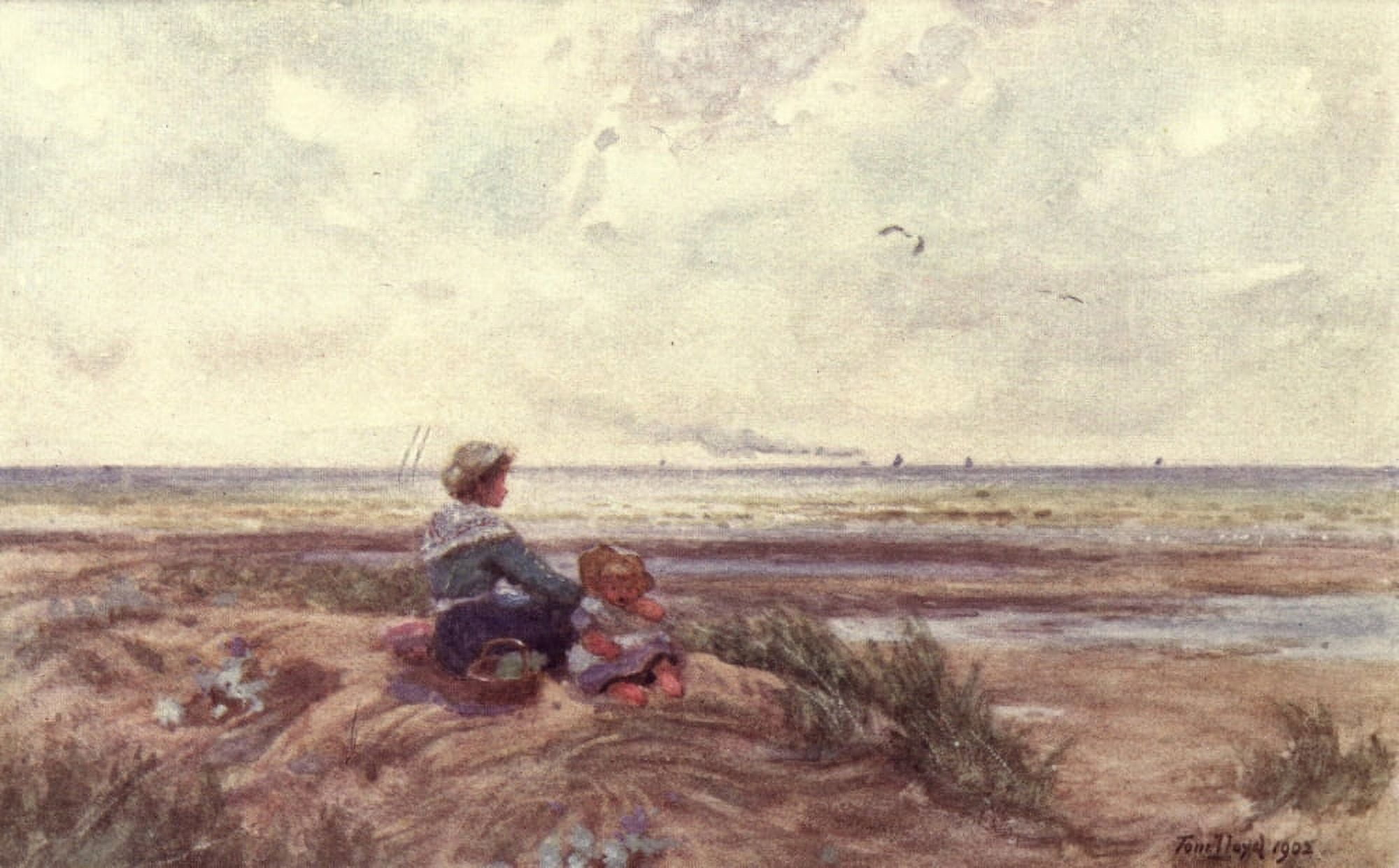 British Water-colour Art 1904 On the Sand-hills Camber Canvas Art - Tom Lloyd (18 x 24)