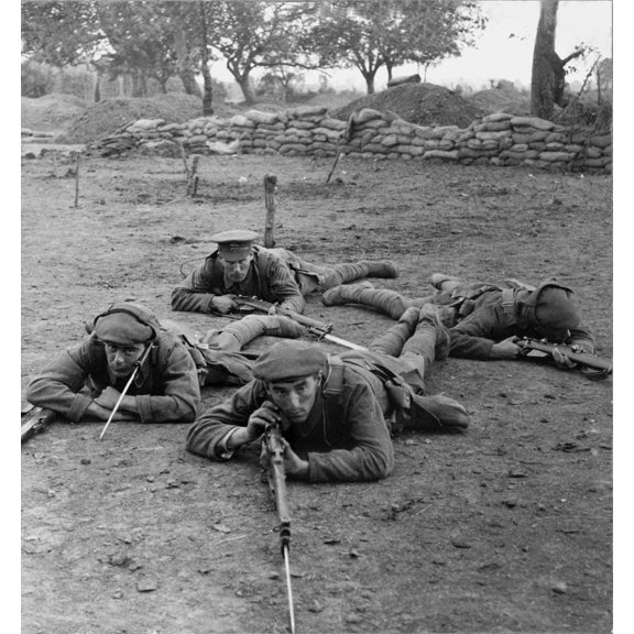 British Ww1 Soldiers Listening For An Chance To Advance On German Position. 1916. (Bsloc20124130) History (24 x 36)