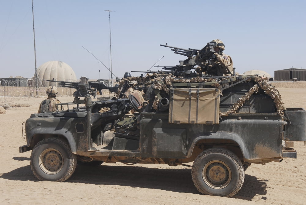 British paratroopers on patrol in their Land Rover Canvas Art - Andrew ChittockStocktrek Images (18 x 12)