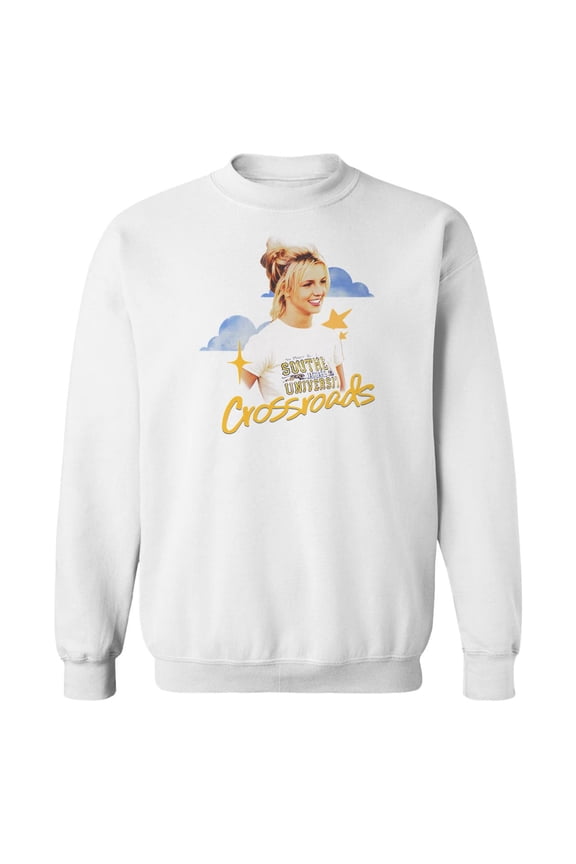 Clouds Graphic White Men's Cotton Pullover Sweatshirt