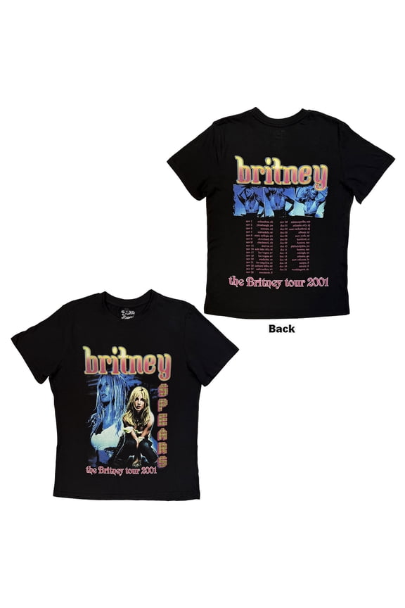 Britney Spears Ladies T-Shirt: Britney Tour (Black) (Back Print)