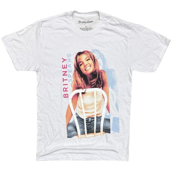 Britney Spears Men's Official Merch Vintage Faded Graphic Tee T-Shirt in White (X-Large, White)
