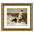 thumbnail image 1 of Briton Riviere 17x15 Gold Ornate Wood Frame and Double Matted Museum Art Print Titled - War Time (1874), 1 of 4