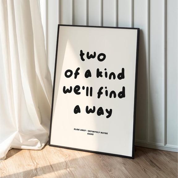 Britpop Lyrics Print, Definitely Maybe, 90S Britpop Music Song Quote, Retro Script Home Decor #829, Unframed Canvas Size 8x12