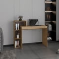 thumbnail image 1 of Britt 43" Wide Four Shelves Writting Desk, Home Office, Living Room, Gamer Desk Natural Oak, 1 of 7